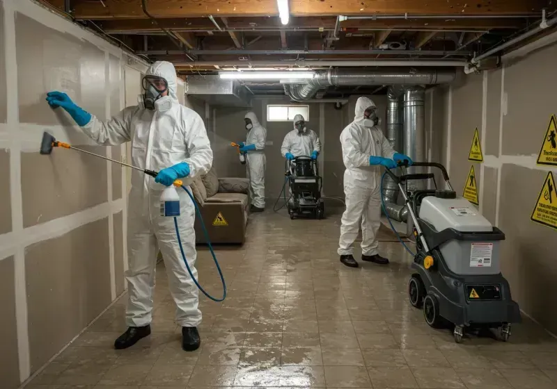 Basement Moisture Removal and Structural Drying process in Gatlinburg, TN